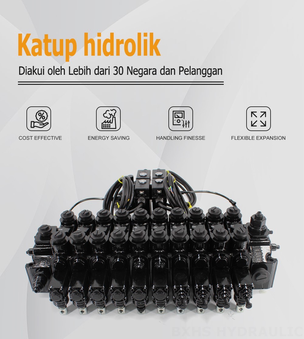 DCV150-10-NPT Manual dan Elektro-hidraulik 10 Spul Kran Arah Bagian
